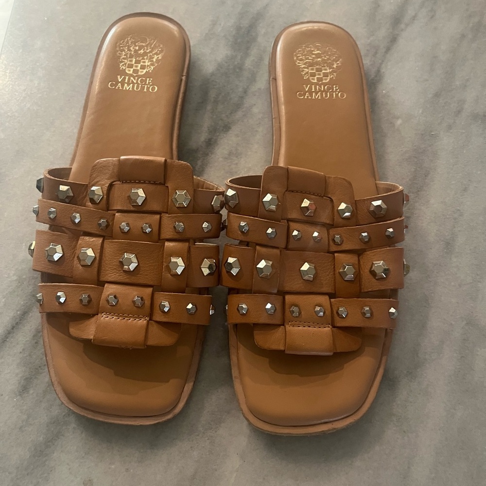 Vince Camuto Brown Studded Women's Sandals